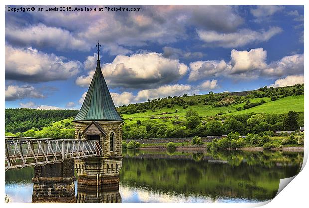 Pontsticill Reservoir Tower Print by Ian Lewis