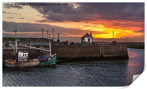  Maryport Harbour At Sunset Print by Ian Lewis