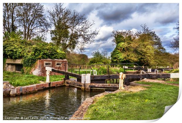 Garston Lock On The Kennet Navigation Print by Ian Lewis