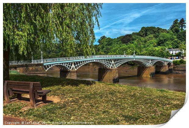 A Riverside Seat At Chepstow Print by Ian Lewis