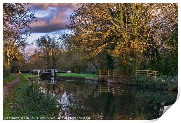 Autumn Reflections On The Kennet Print by Ian Lewis