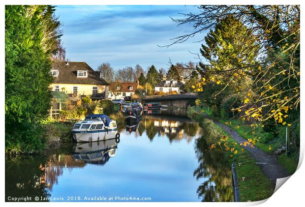 Towpath Into Hungerford Print by Ian Lewis