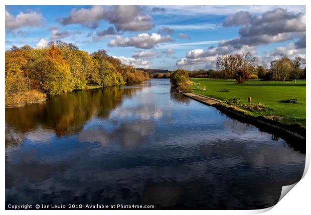Reflections At Pangbourne Meadows Print by Ian Lewis