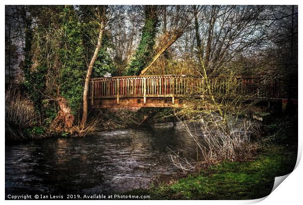 Footbridge Over The River Kennet Print by Ian Lewis