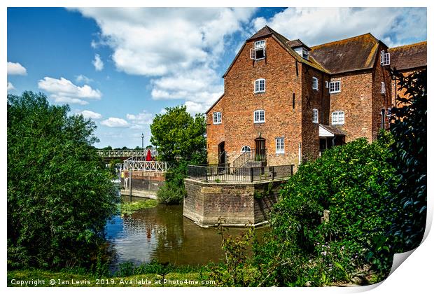 The Abbey Mill At Tewkebury Print by Ian Lewis