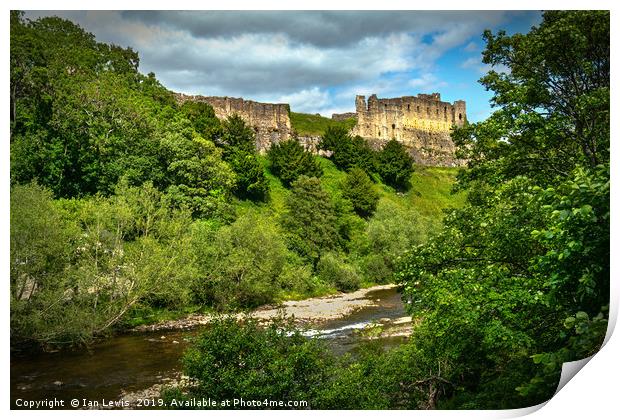 Richmond Castle Above The Swale Print by Ian Lewis