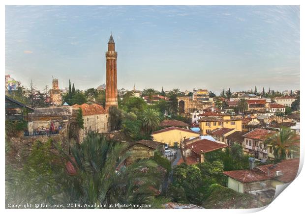 The Rooftops Of Antalya Print by Ian Lewis