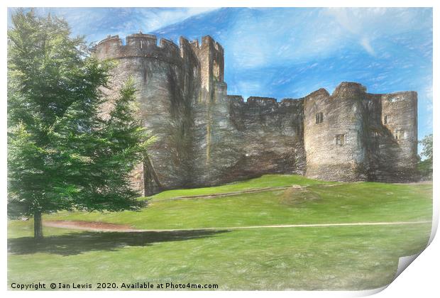 Chepstow Castle Towers Art Print by Ian Lewis