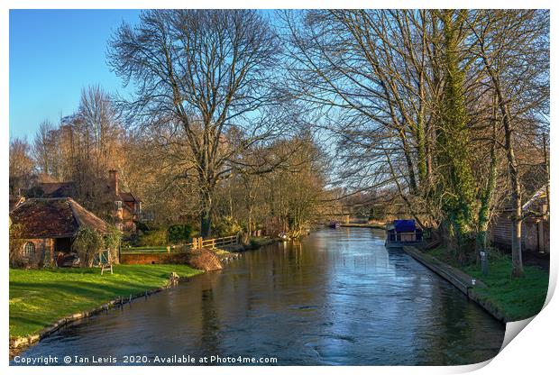 The Kennet and Avon at Woolhampton Print by Ian Lewis