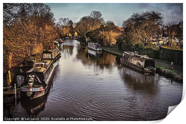 The Kennet And Avon Above Newbury Print by Ian Lewis
