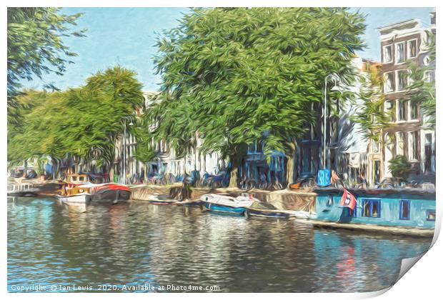 Impression of Amsterdam Print by Ian Lewis