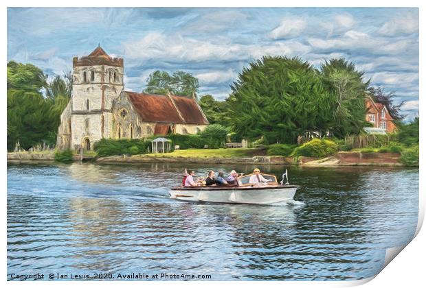 On The Thames At Bisham Print by Ian Lewis