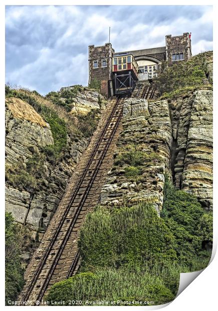 Hastings East Cliff Railway Print by Ian Lewis