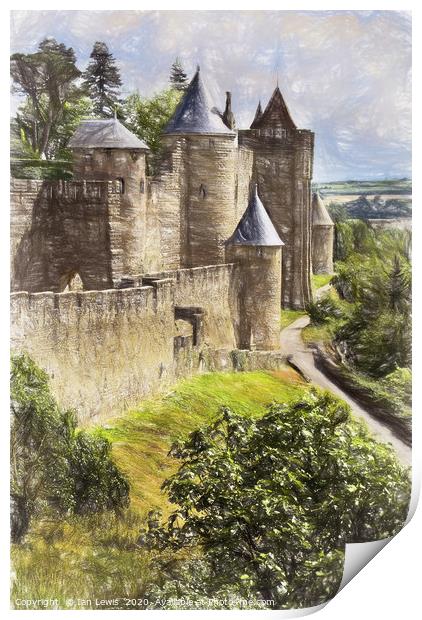 Carcassonne As Digital Art Print by Ian Lewis
