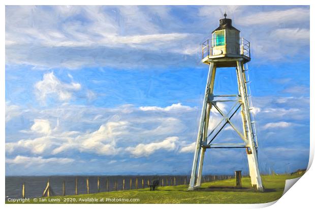 East Cote Lighthouse Silloth Digital Art Print by Ian Lewis