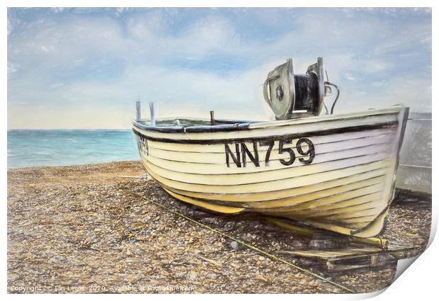 Fishing Boat On Shingle Print by Ian Lewis