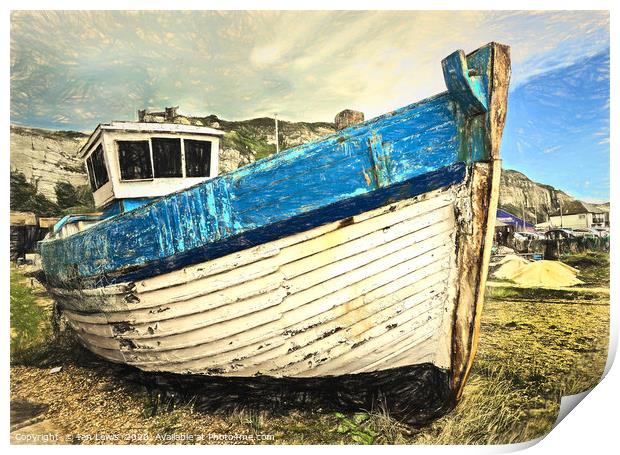 Neglected Fishing Boat Art Print by Ian Lewis