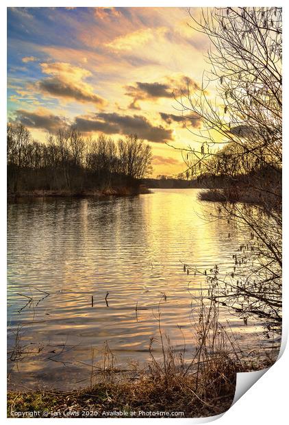 Winter Sunset Print by Ian Lewis