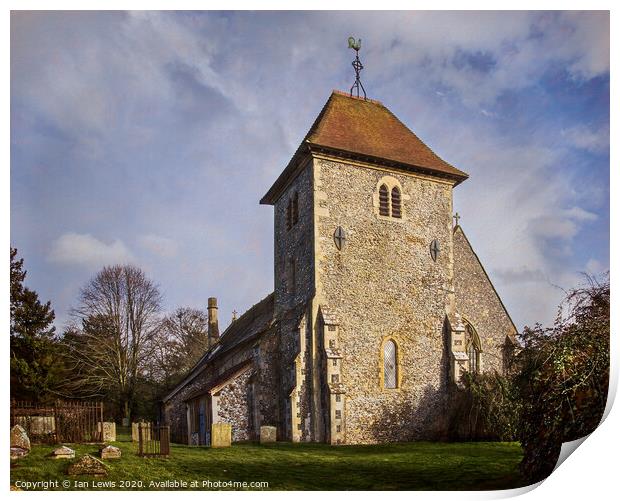 Aldworth Church in Berkshire Print by Ian Lewis