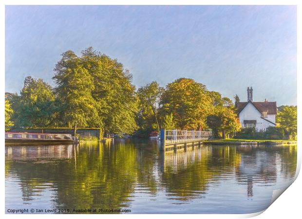 Approaching Goring Lock On The Thames Print by Ian Lewis