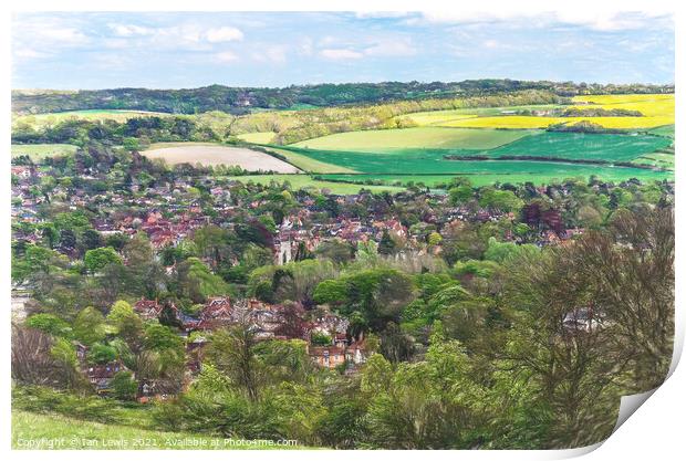The Thames Valley From Lardon Chase Print by Ian Lewis