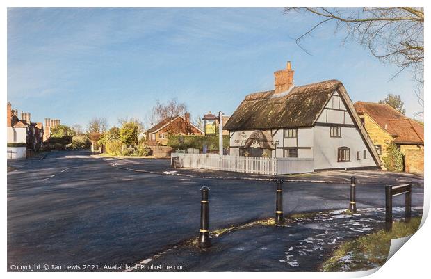 Tidmarsh Village in West Berkshire Print by Ian Lewis