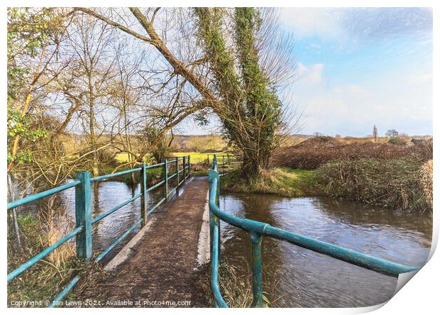 Footbridge Over The River Pang Print by Ian Lewis