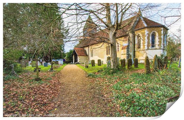 Parish Church of St Laurence Tidmarsh Print by Ian Lewis