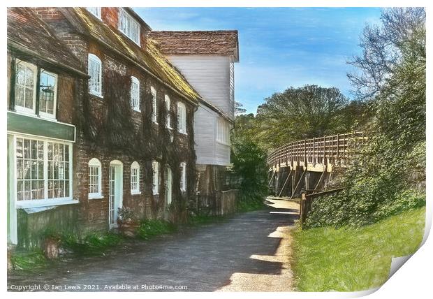 The Watermill at Goring on Thames Print by Ian Lewis
