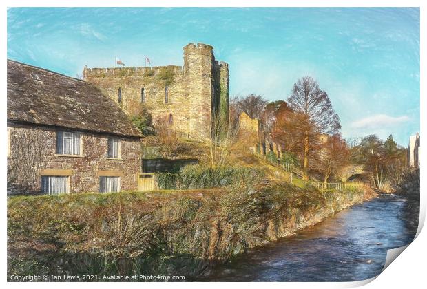 Brecon Castle Print by Ian Lewis