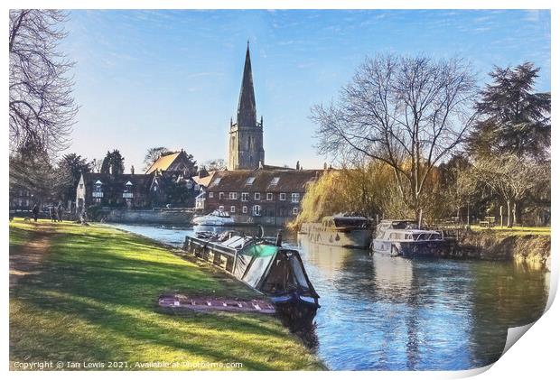 By The Thames At Abingdon Print by Ian Lewis