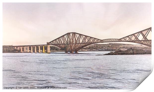 The Forth Bridge as Digital Art Print by Ian Lewis