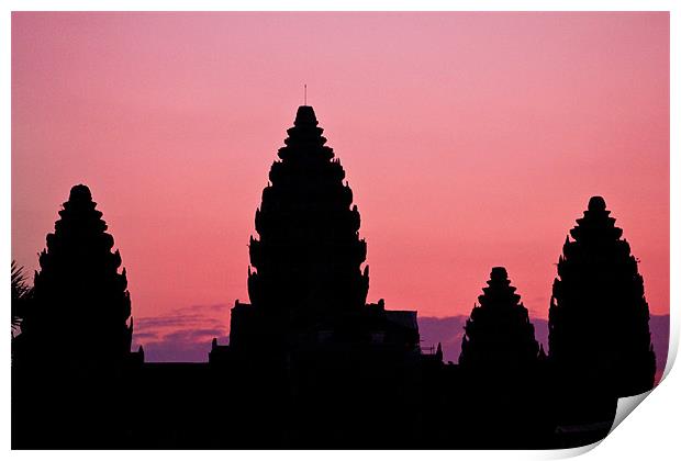 Sunrise over Angkor Print by Kim Vetten