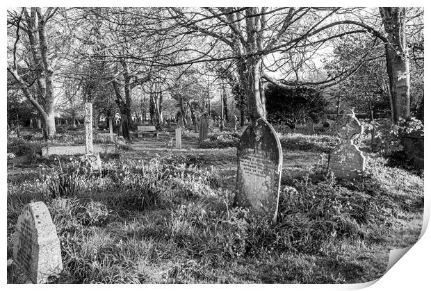 st illogan churchyard Print by keith sutton