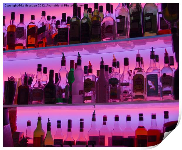 bar bottles Print by keith sutton