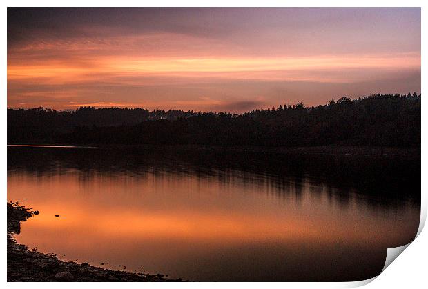  burrator sunset Print by keith sutton
