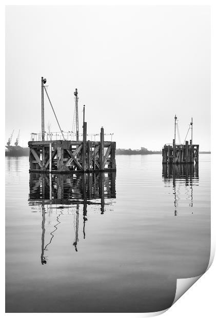 Cardiff Bay reflections Print by Andrew Richards