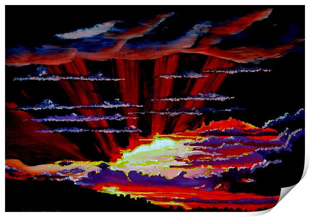 Midsummer Sunset Eastbourne Print by Roger Stevens