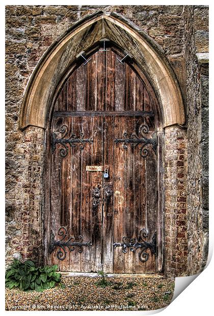 Tudor Church Door Print by kim Reeves