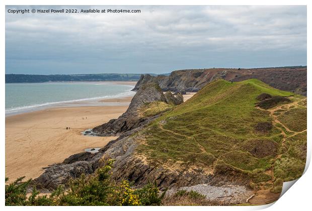 Three Cliffs< Gower Print by Hazel Powell