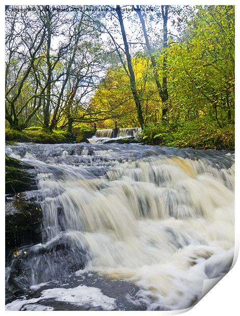 Waterfall, Garwnant Forest Centre Print by Hazel Powell