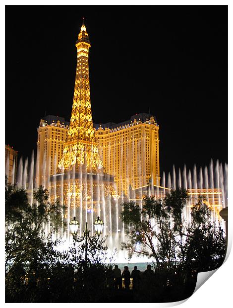 Las Vegas Fountains Print by Jon Kondrath