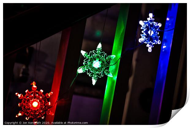 Christmas Snowflake Lights Print by Jon Kondrath