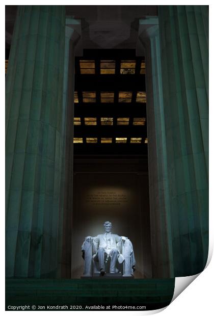 Lincoln Memorial Print by Jon Kondrath