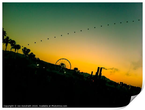 Coachella Sunset Print by Jon Kondrath