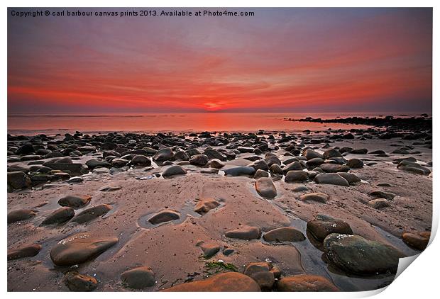 seascape at Harlech Print by carl barbour canvas