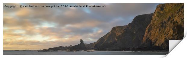 Hartland quay sunset  Print by carl barbour canvas