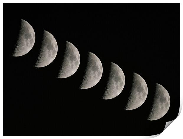Crescent moon setting Print by mark humpage