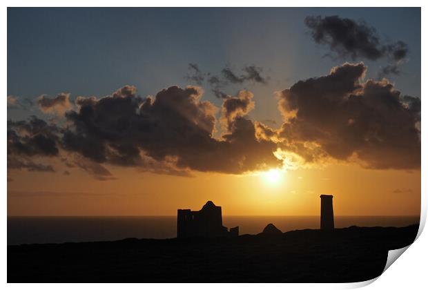 Sunset in Cornwall Print by mark humpage
