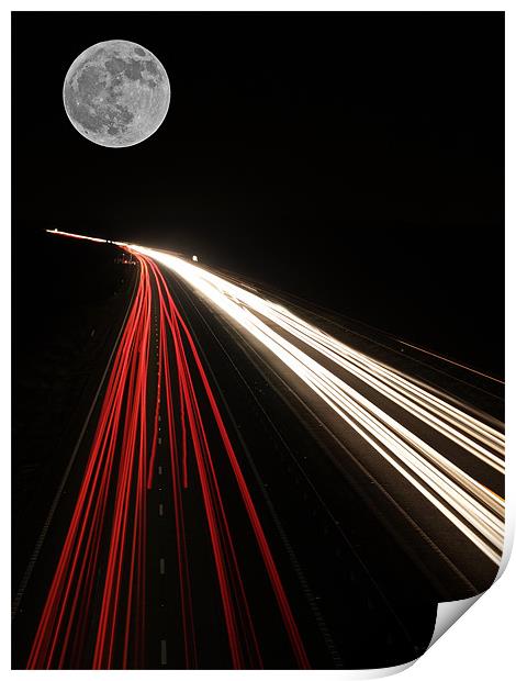Moonlit Highway long exposure Print by mark humpage